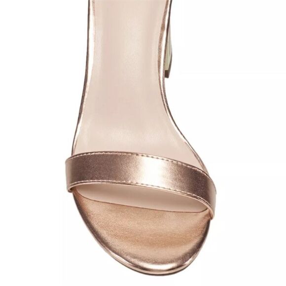 Revolve H by Halston Rose Gold and Silver Practical Block Heel Sandals NWOT - Picture 3 of 12
